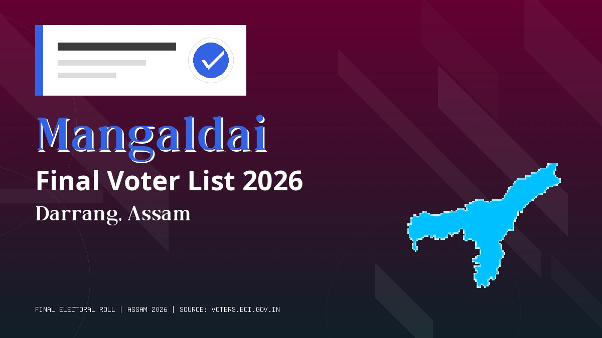 Mangaldai Final Voter List 2026 Assam