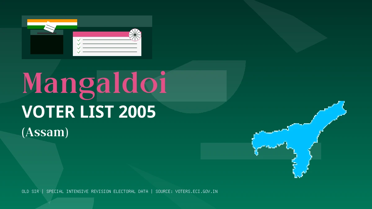 Mangaldoi Voter List 2005 PDF Download Assam