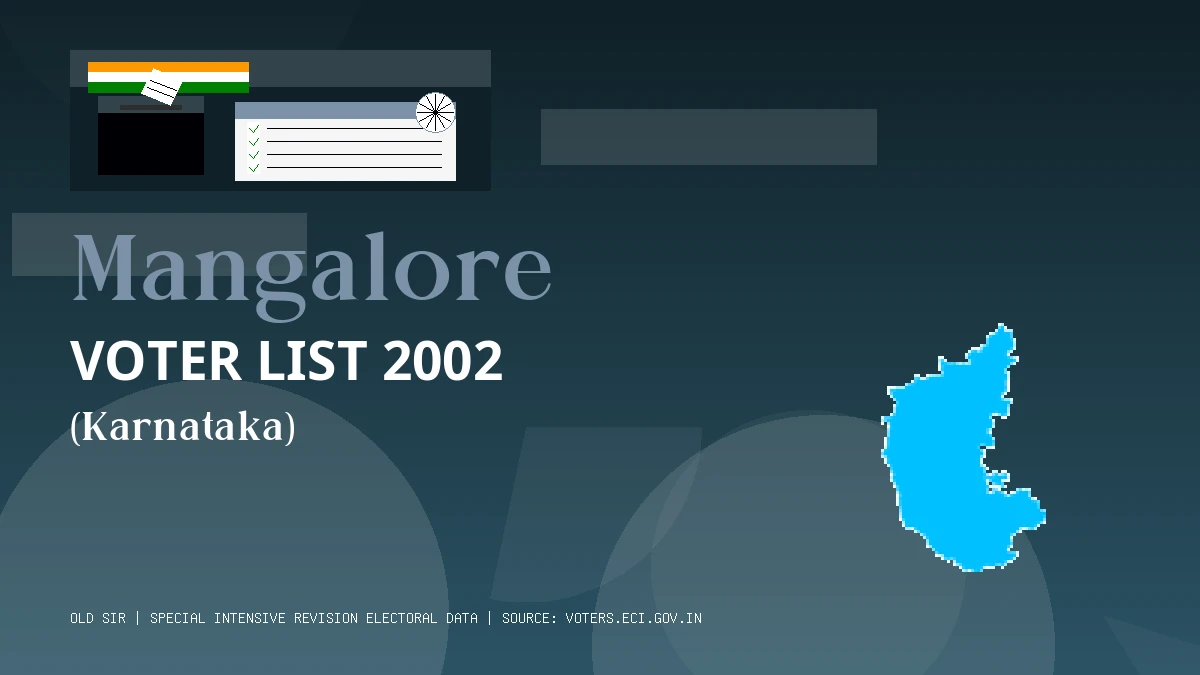 Mangalore Voter List 2002 PDF Download Karnataka