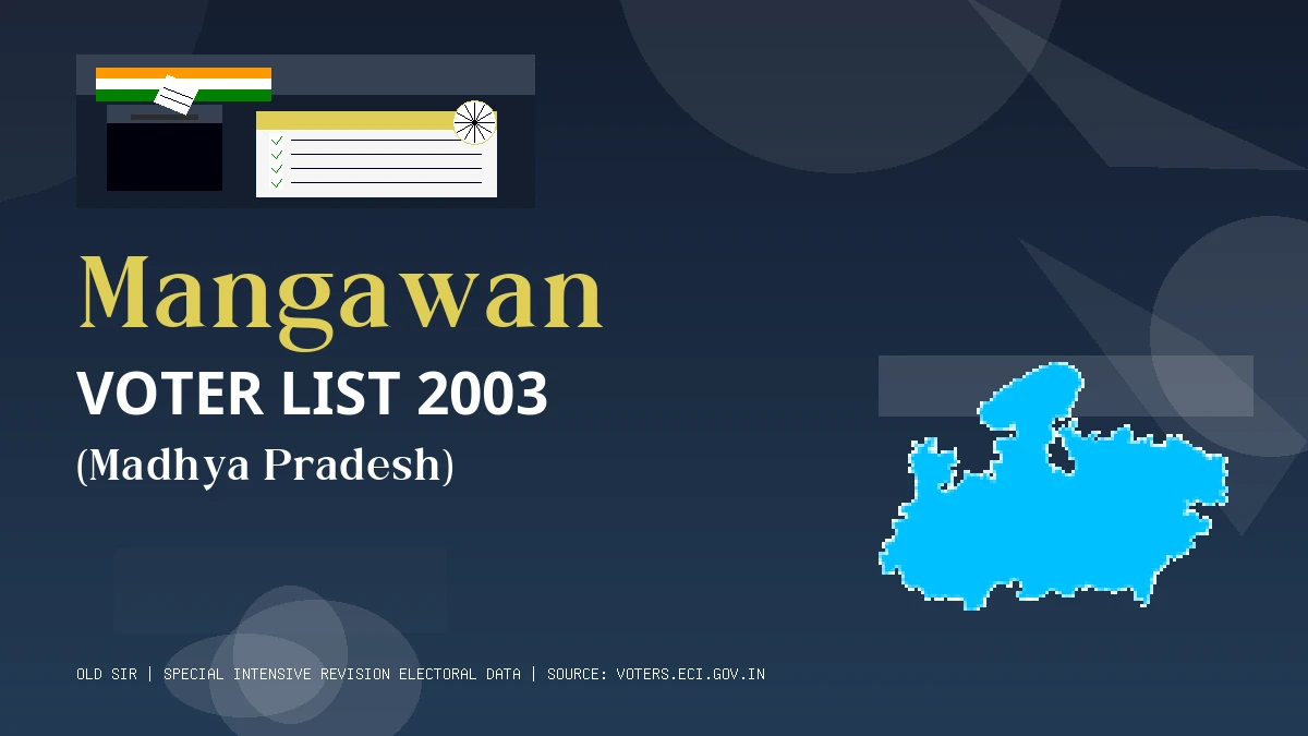 Mangawan Voter List 2003 PDF Download Madhya Pradesh