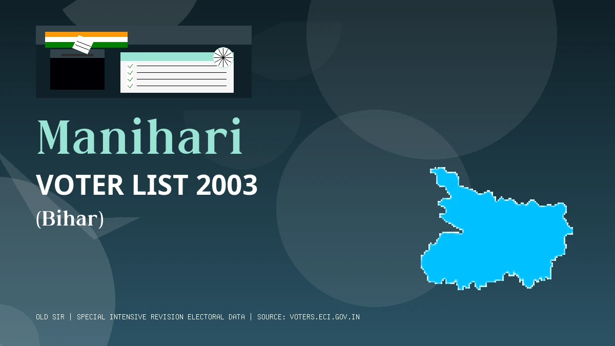 Manihari Voter List 2003 PDF Download Bihar