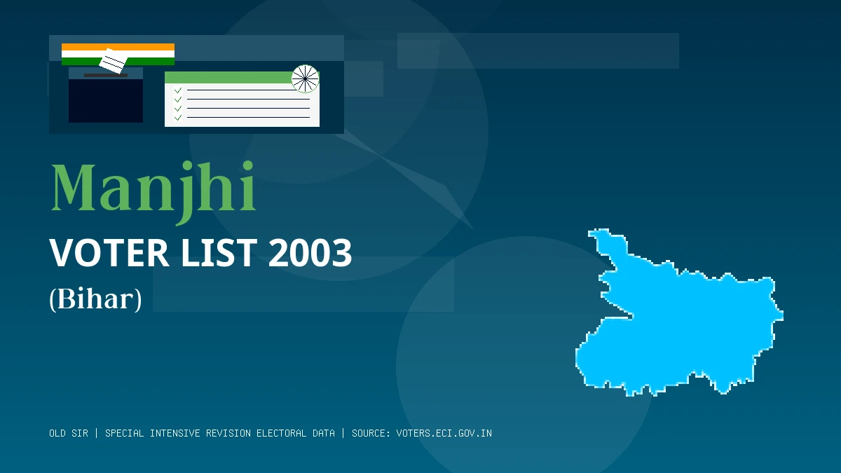 Manjhi Voter List 2003 PDF Download Bihar