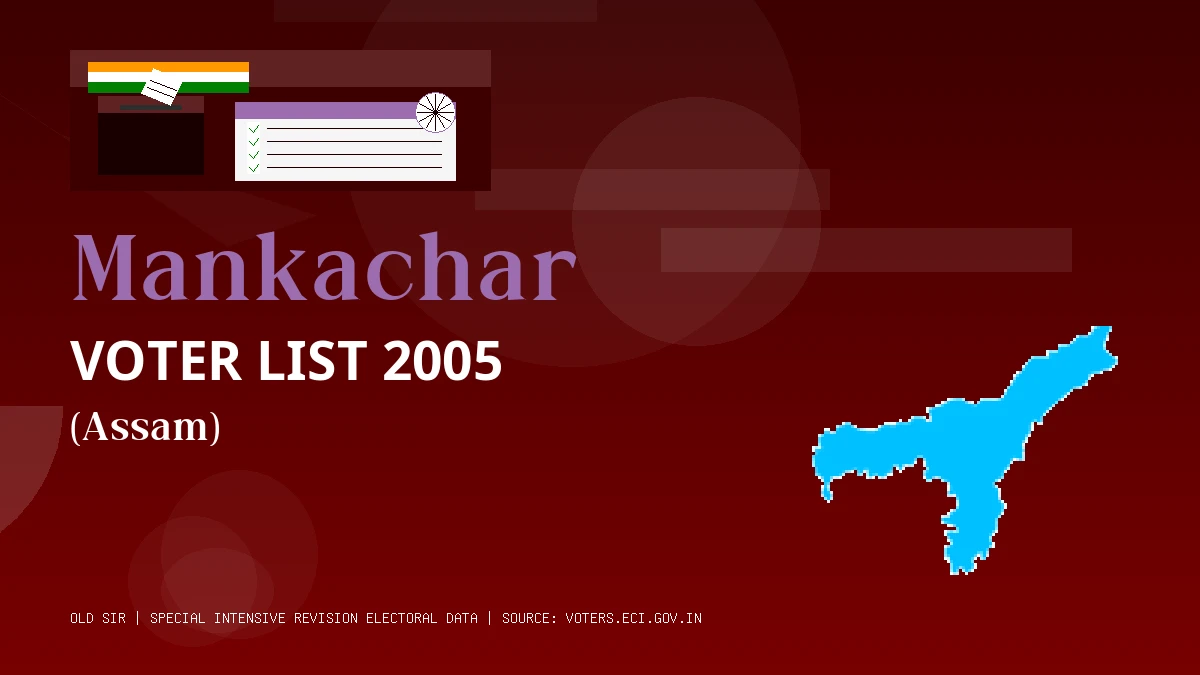 Mankachar Voter List 2005 PDF Download Assam