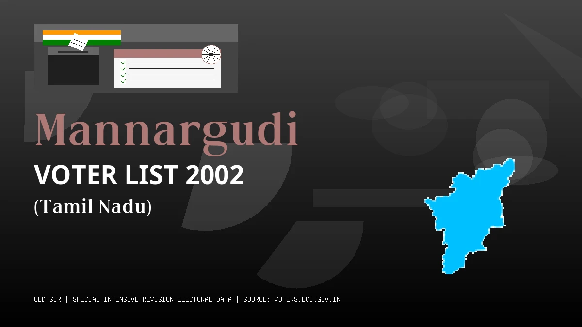 Mannargudi Voter List 2002 PDF Download Tamil Nadu