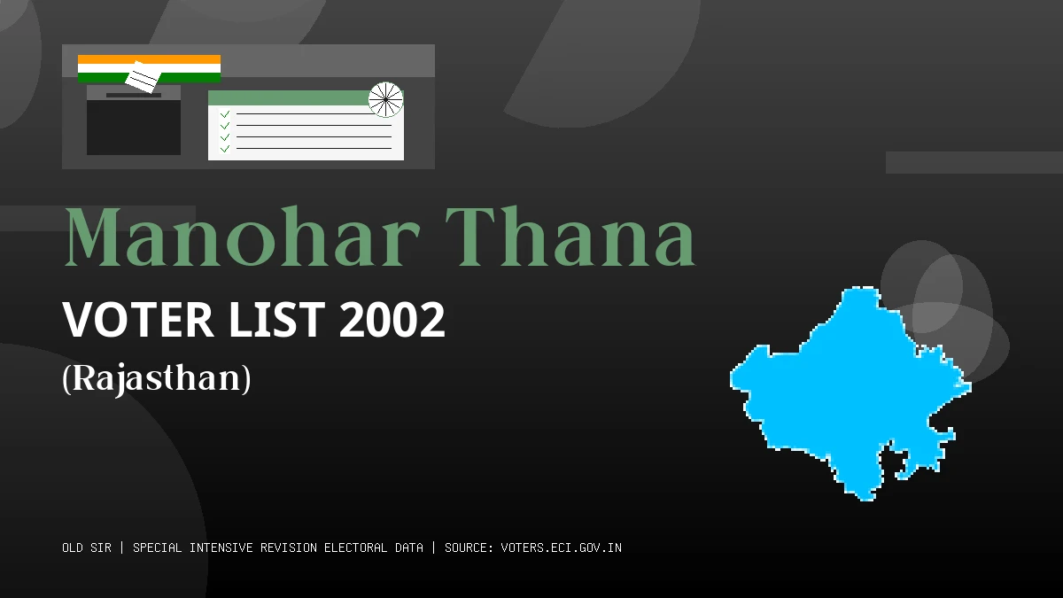 Manohar Thana Voter List 2002 PDF Download Rajasthan