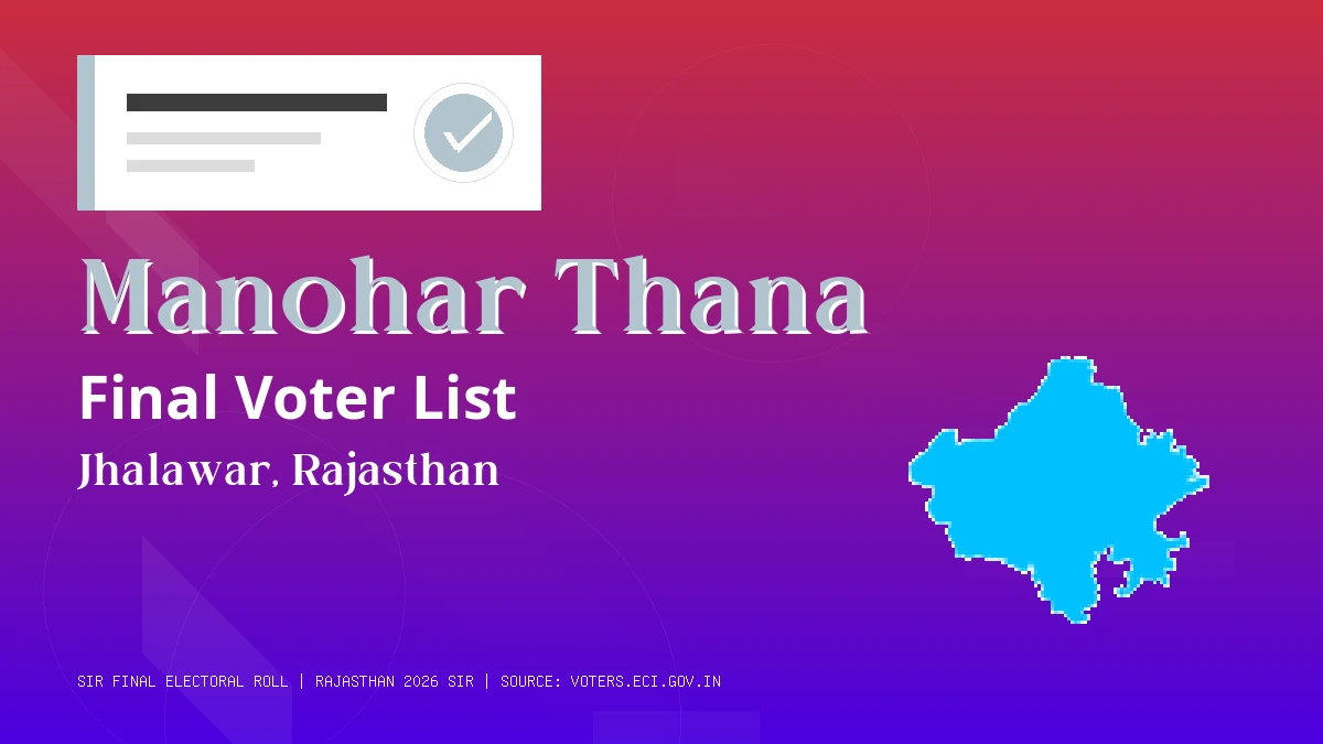 Manohar Thana Final Voter List Rajasthan