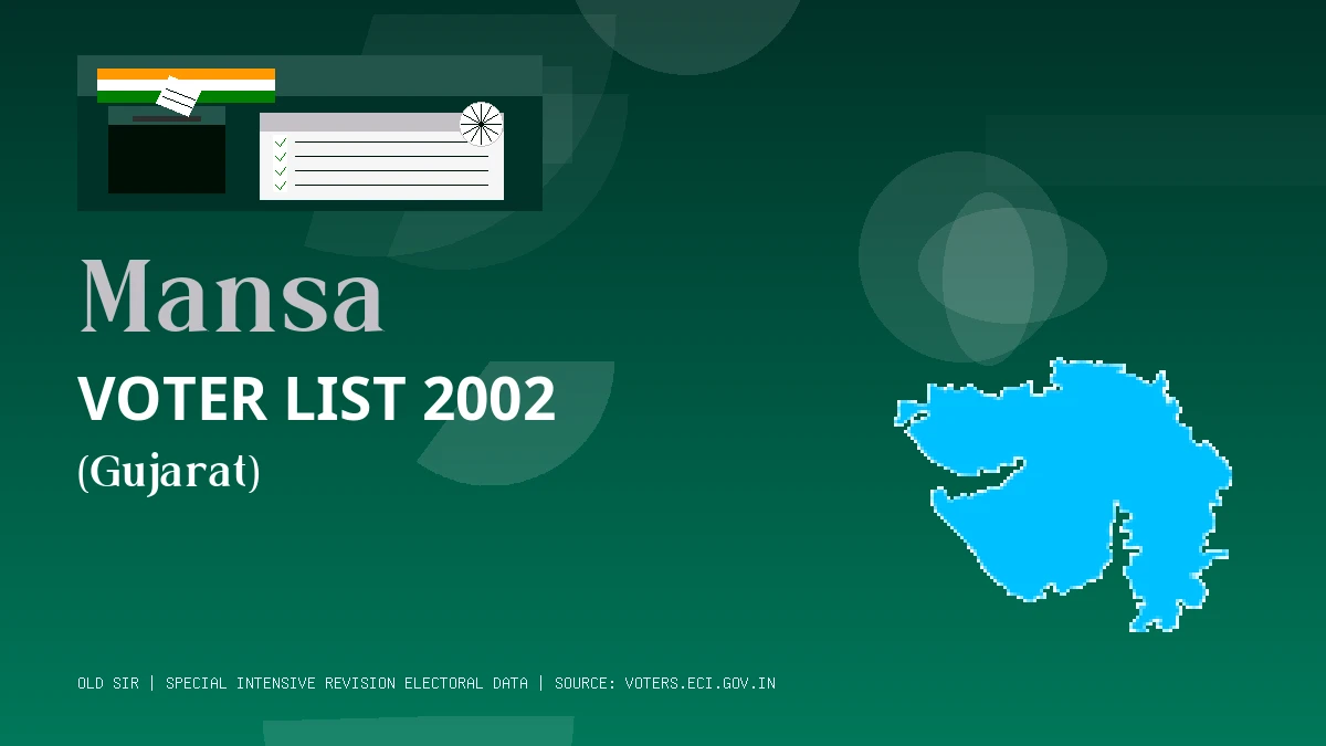 Mansa Voter List 2002 PDF Download Gujarat