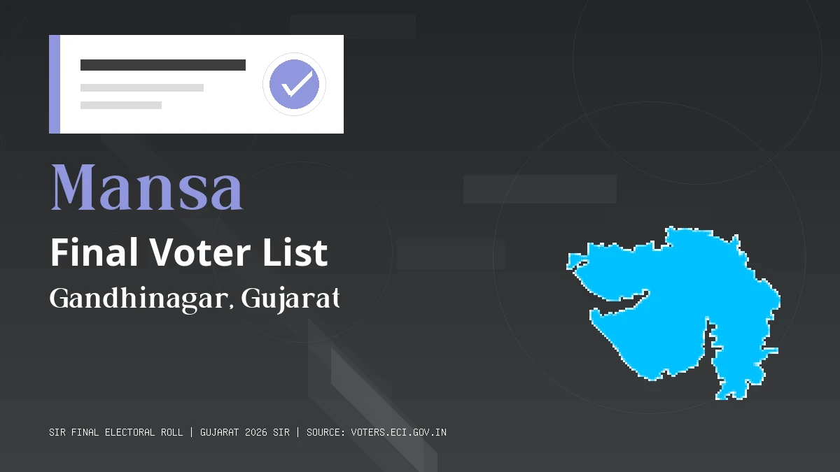Mansa Final Voter List Gujarat