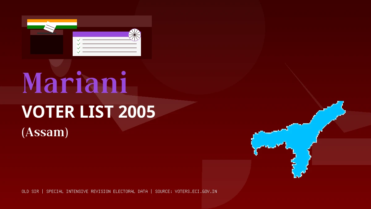 Mariani Voter List 2005 PDF Download Assam