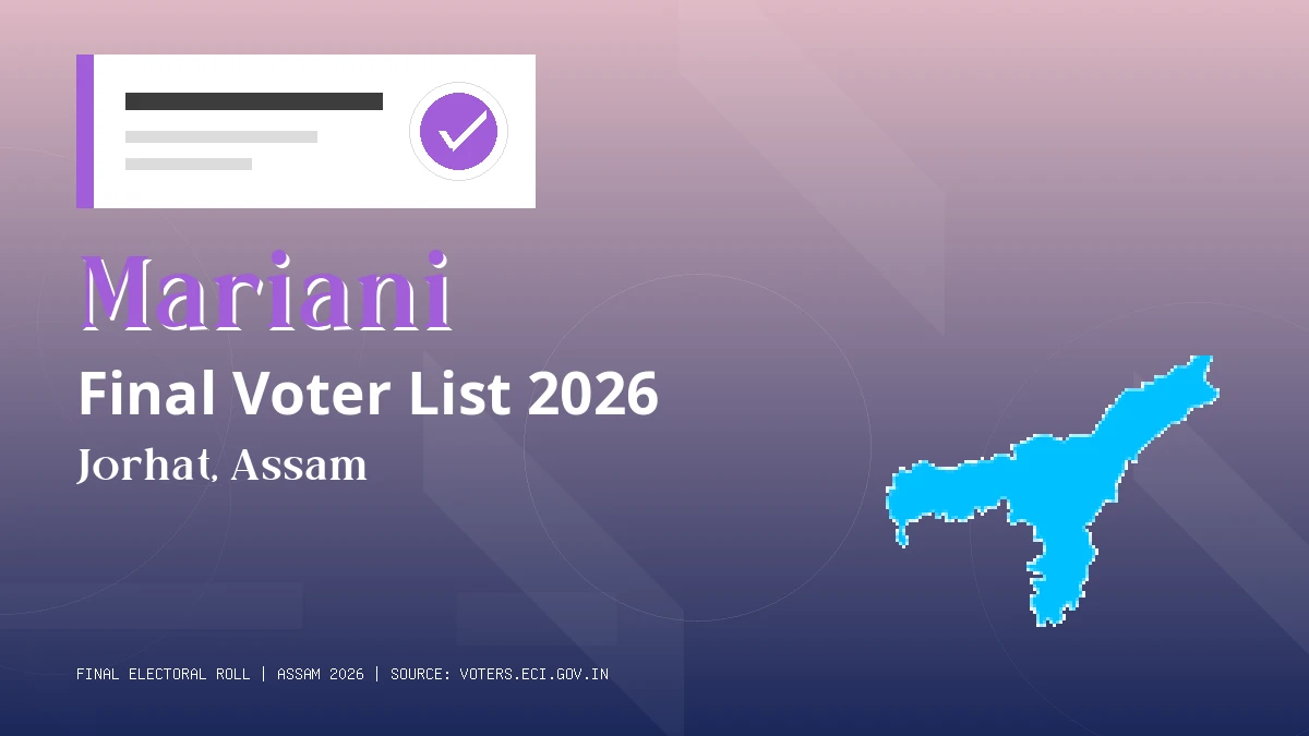 Mariani Final Voter List 2026 Assam