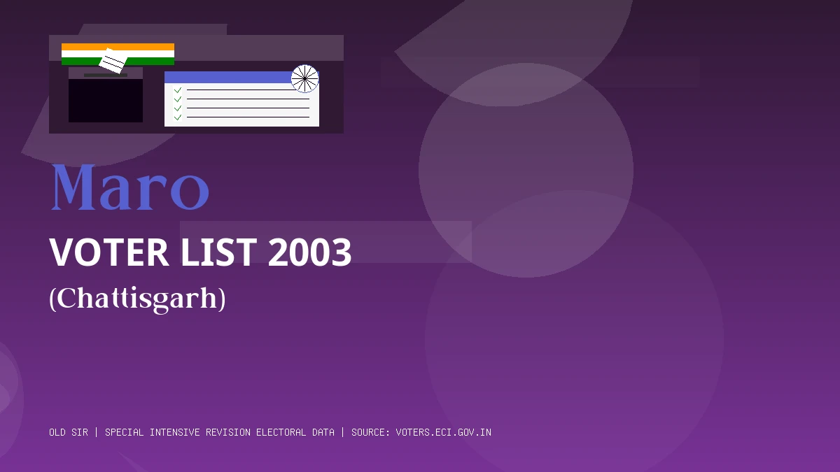 Maro Voter List 2003 PDF Download Chattisgarh