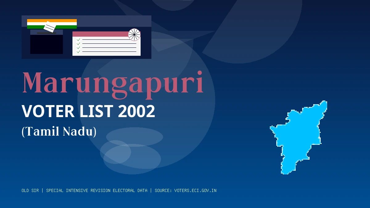 Marungapuri Voter List 2002 PDF Download Tamil Nadu