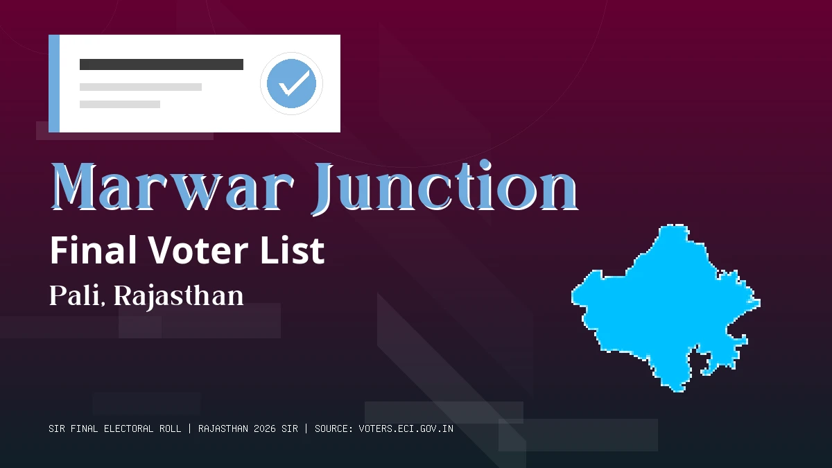 Marwar Junction Final Voter List Rajasthan