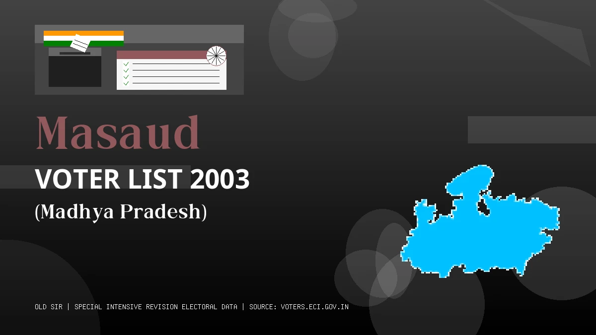 Masaud Voter List 2003 PDF Download Madhya Pradesh