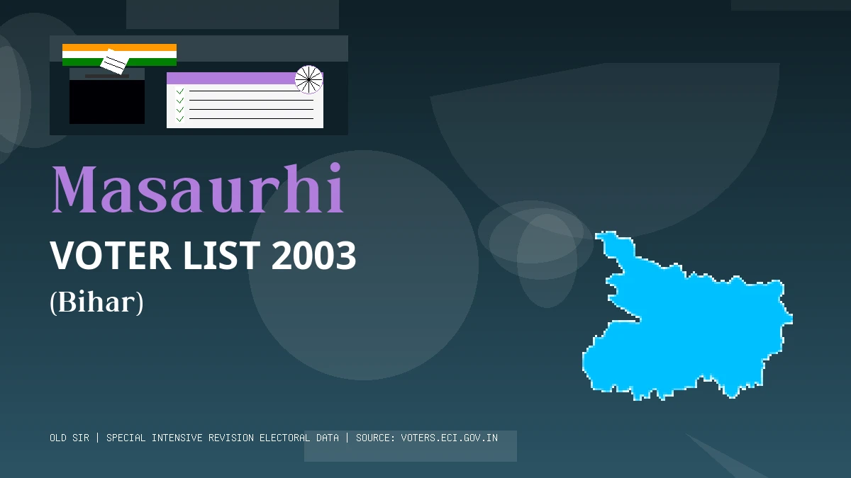 Masaurhi Voter List 2003 PDF Download Bihar
