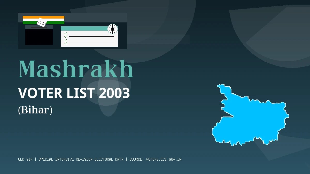Mashrakh Voter List 2003 PDF Download Bihar