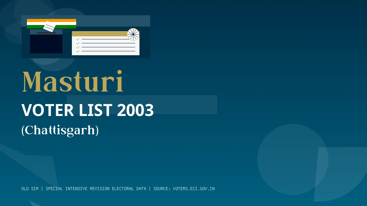 Masturi Voter List 2003 PDF Download Chattisgarh