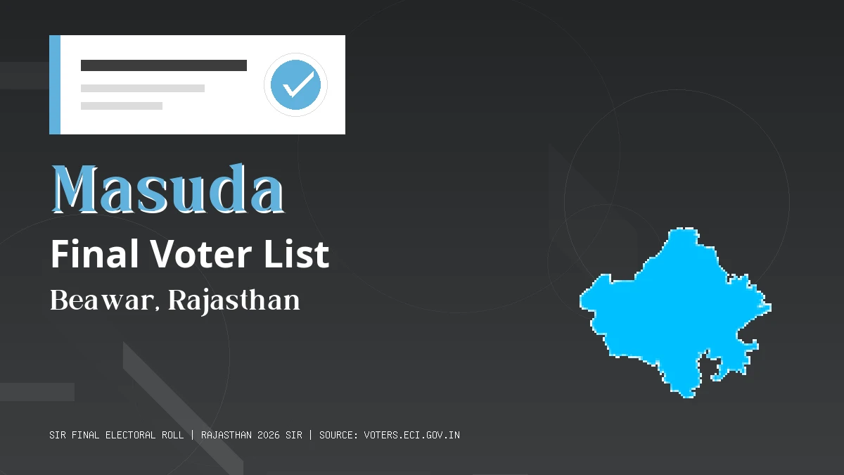Masuda Final Voter List Rajasthan