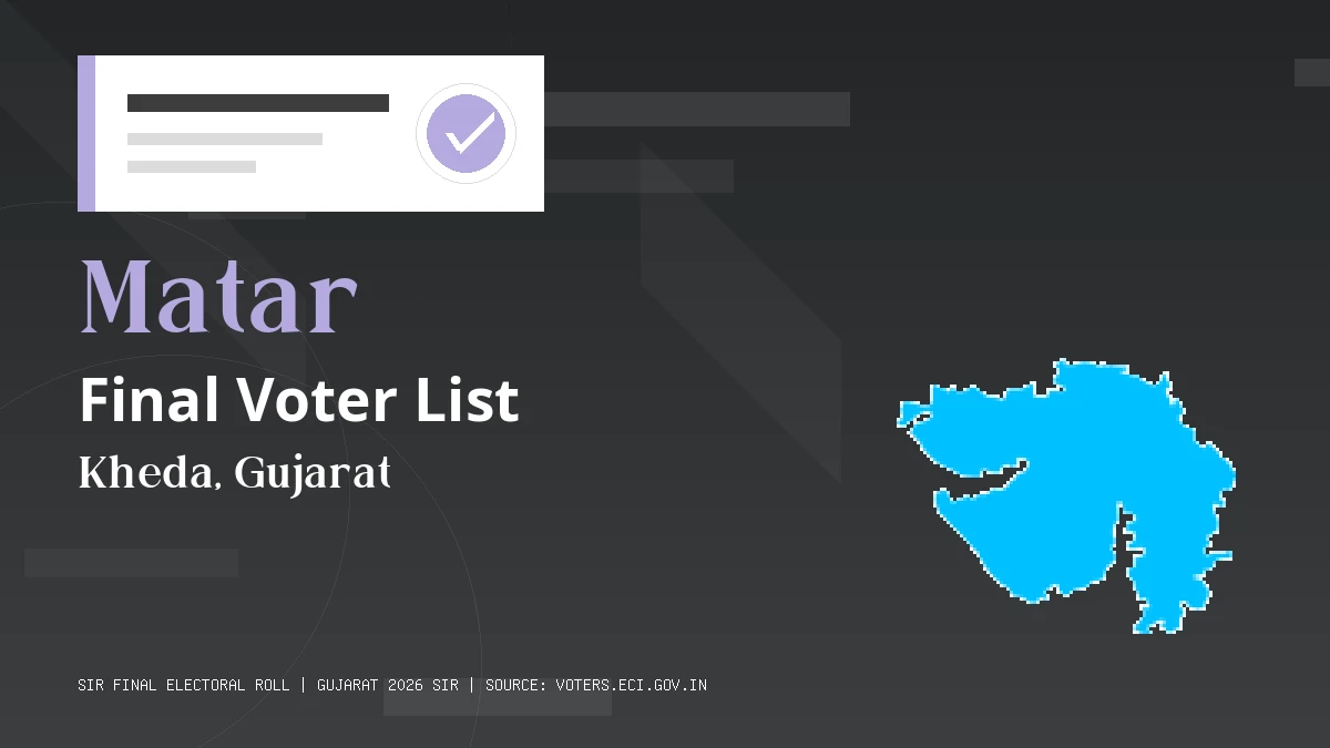 Matar Final Voter List Gujarat