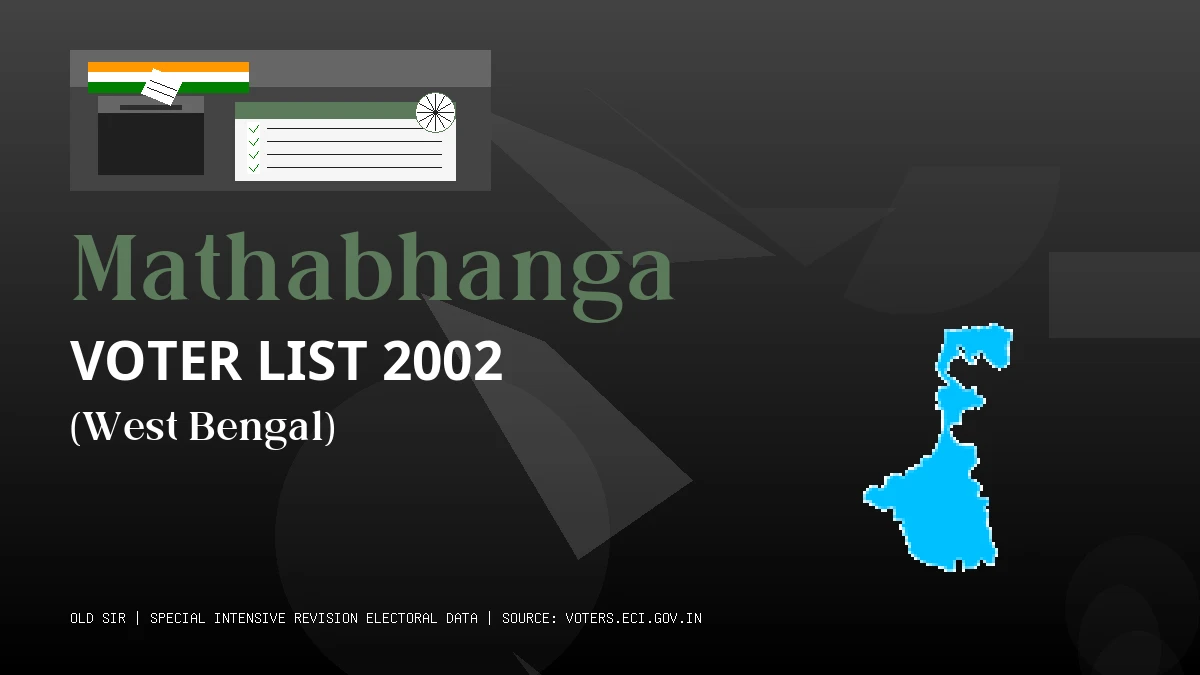 Mathabhanga Voter List 2002 PDF Download West Bengal