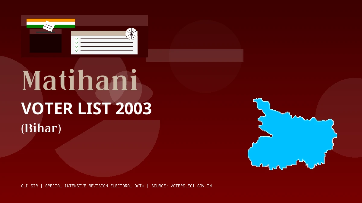 Matihani Voter List 2003 PDF Download Bihar