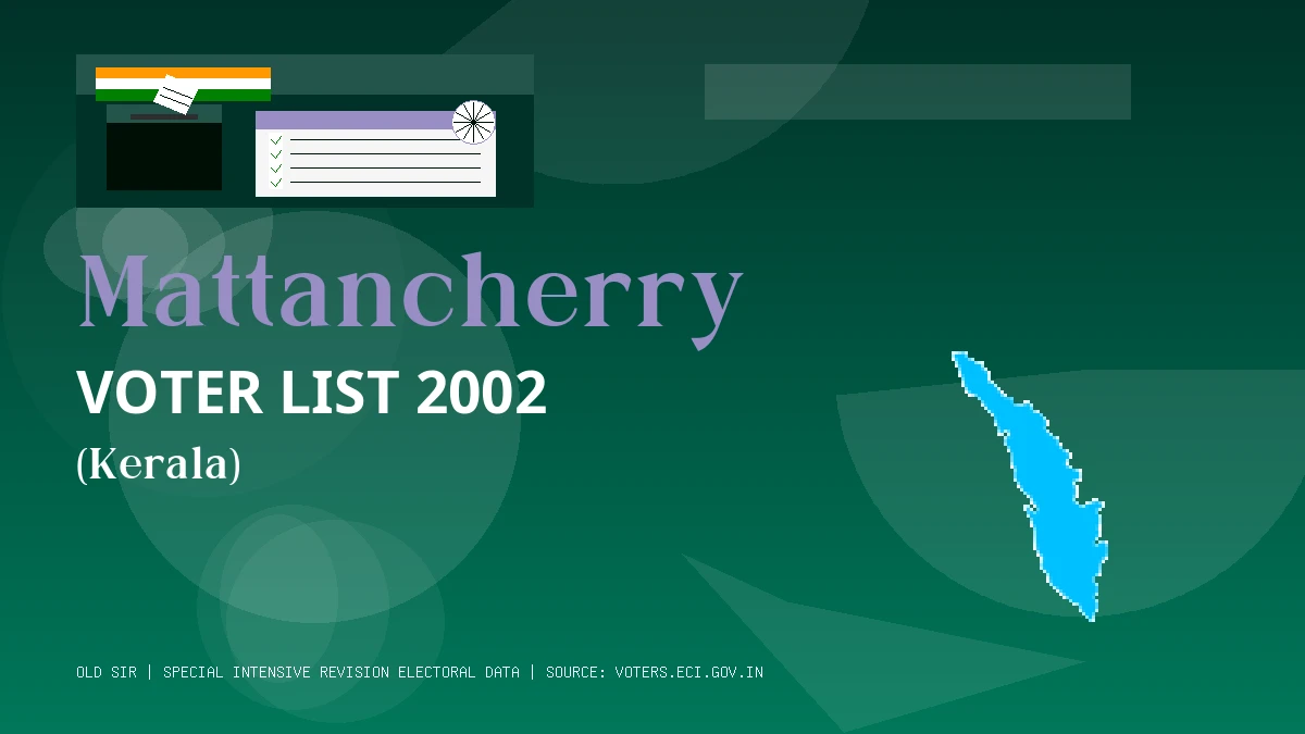 Mattancherry Voter List 2002 PDF Download Kerala