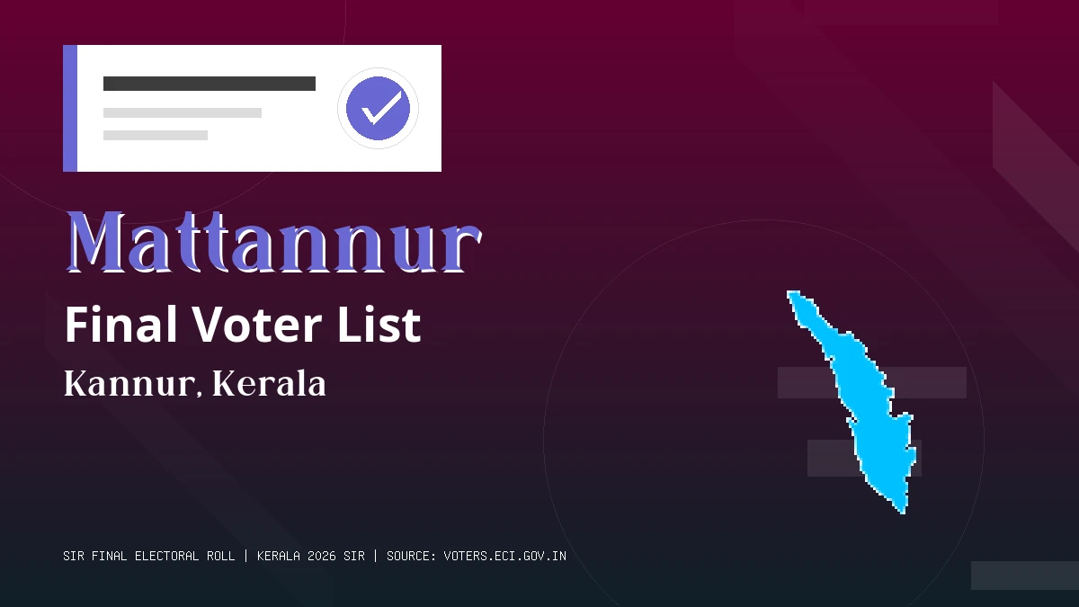Mattannur Final Voter List Kerala