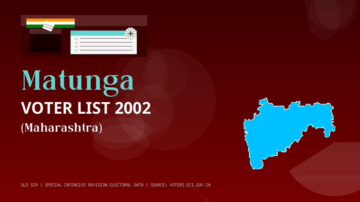Matunga Voter List 2002 PDF Download Maharashtra