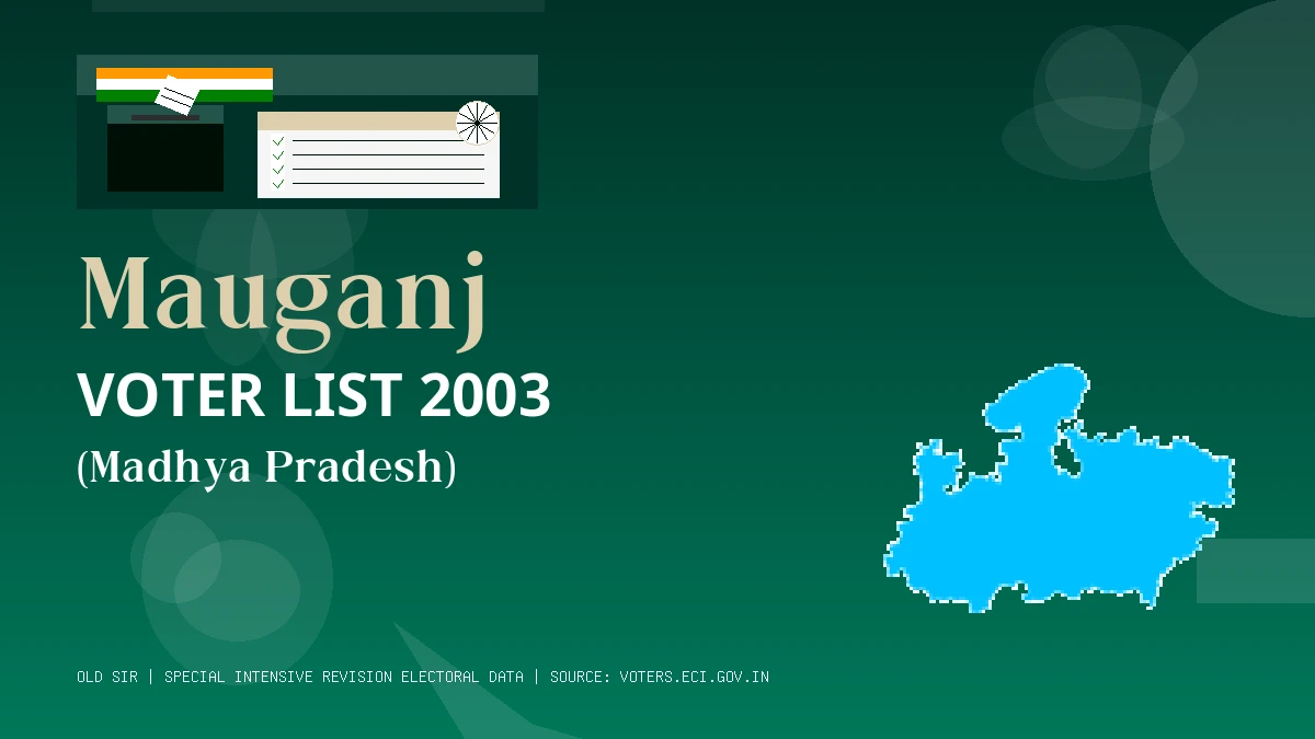 Mauganj Voter List 2003 PDF Download Madhya Pradesh