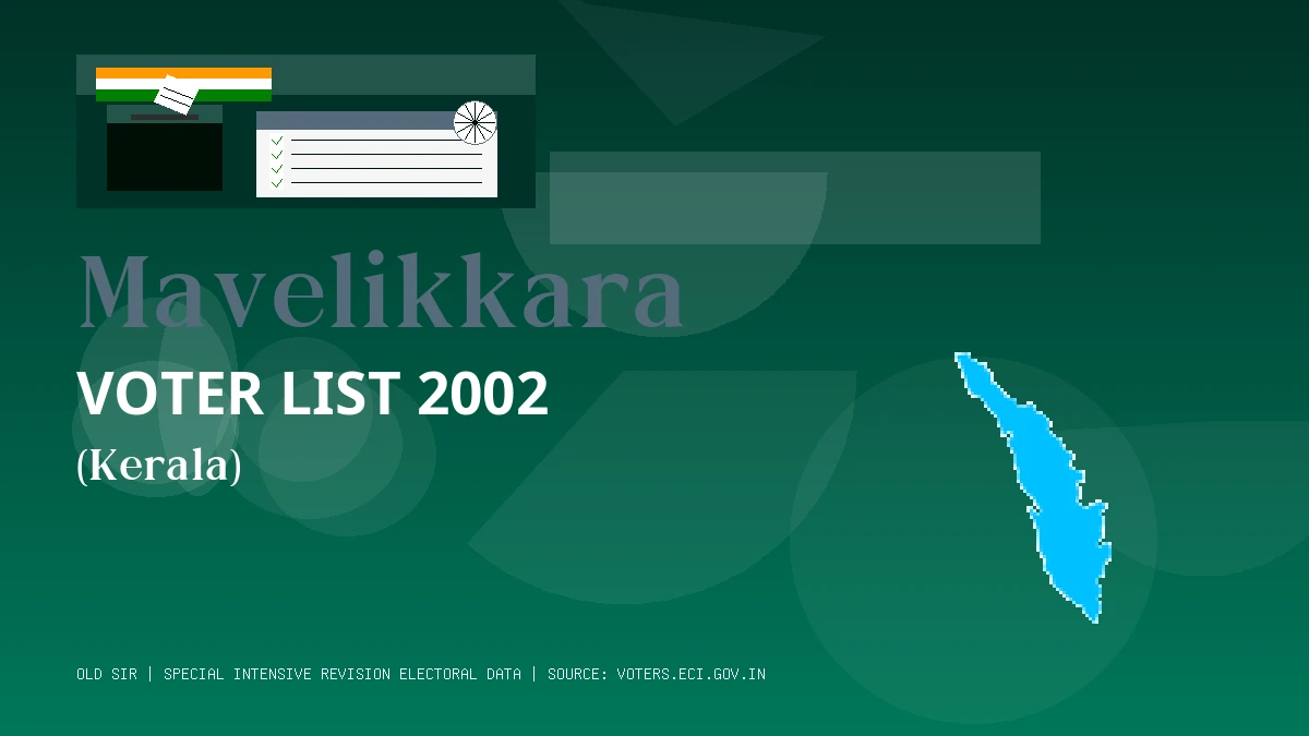Mavelikkara Voter List 2002 PDF Download Kerala