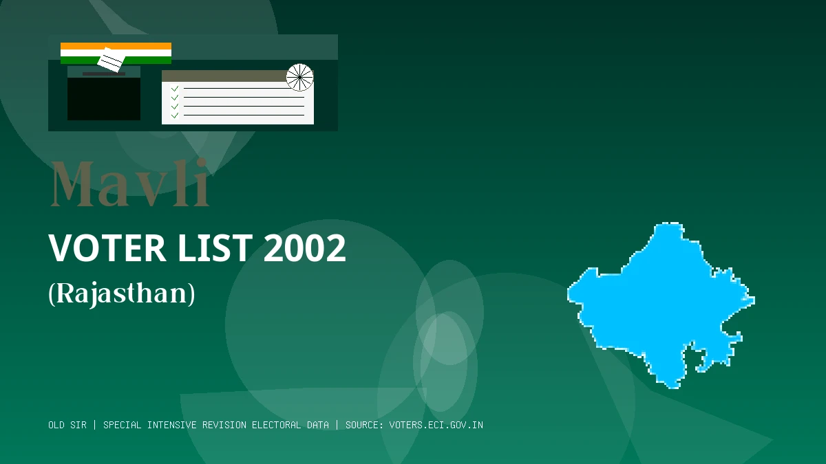 Mavli Voter List 2002 PDF Download Rajasthan