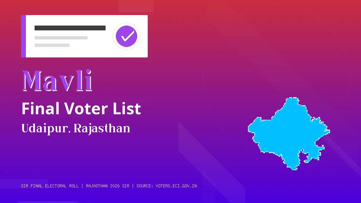 Mavli Final Voter List Rajasthan