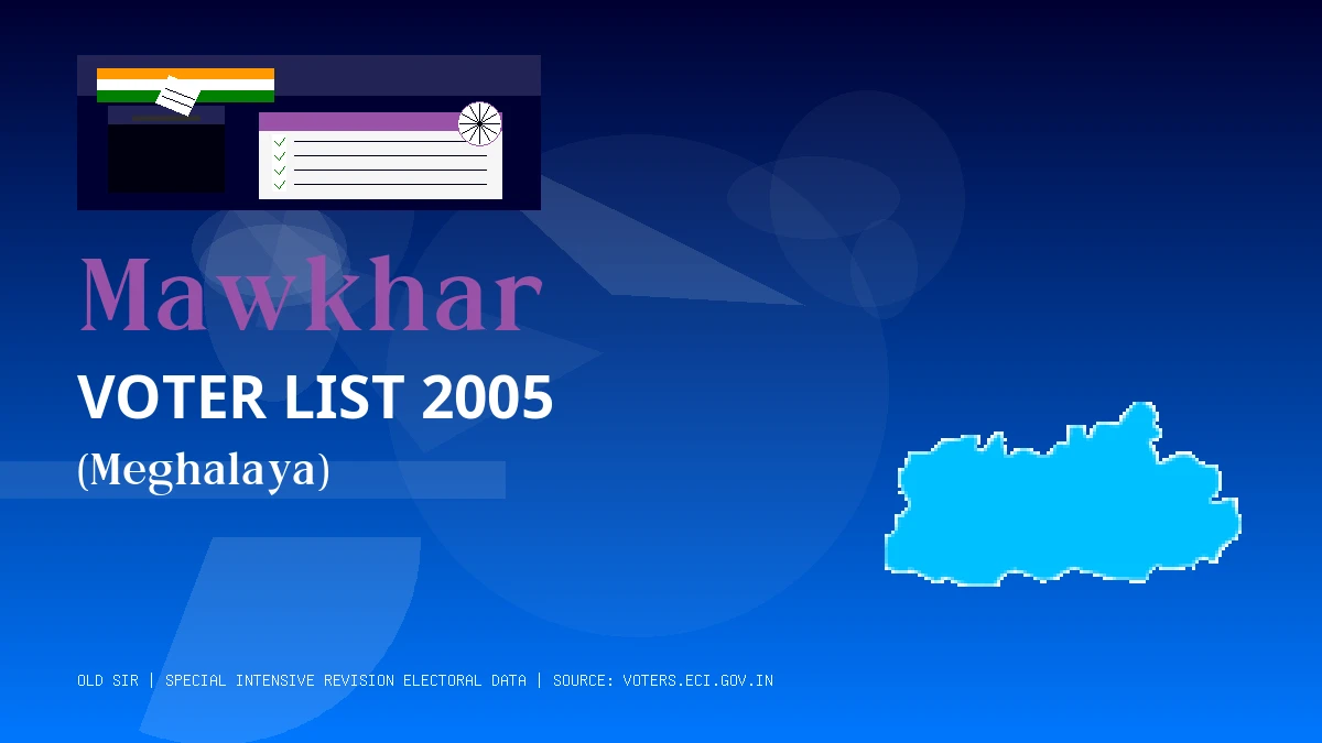 Mawkhar Voter List 2005 PDF Download Meghalaya