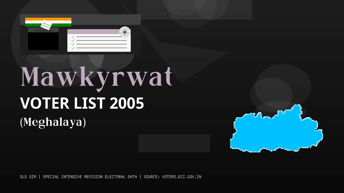 Mawkyrwat Voter List 2005 PDF Download Meghalaya
