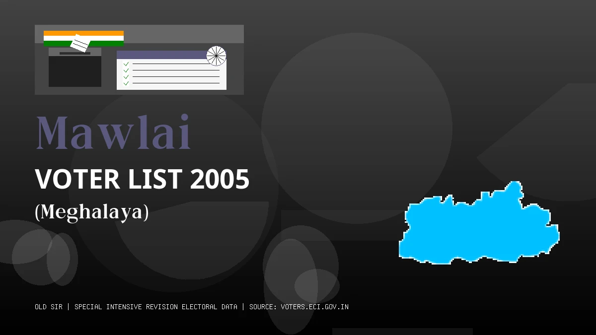 Mawlai Voter List 2005 PDF Download Meghalaya