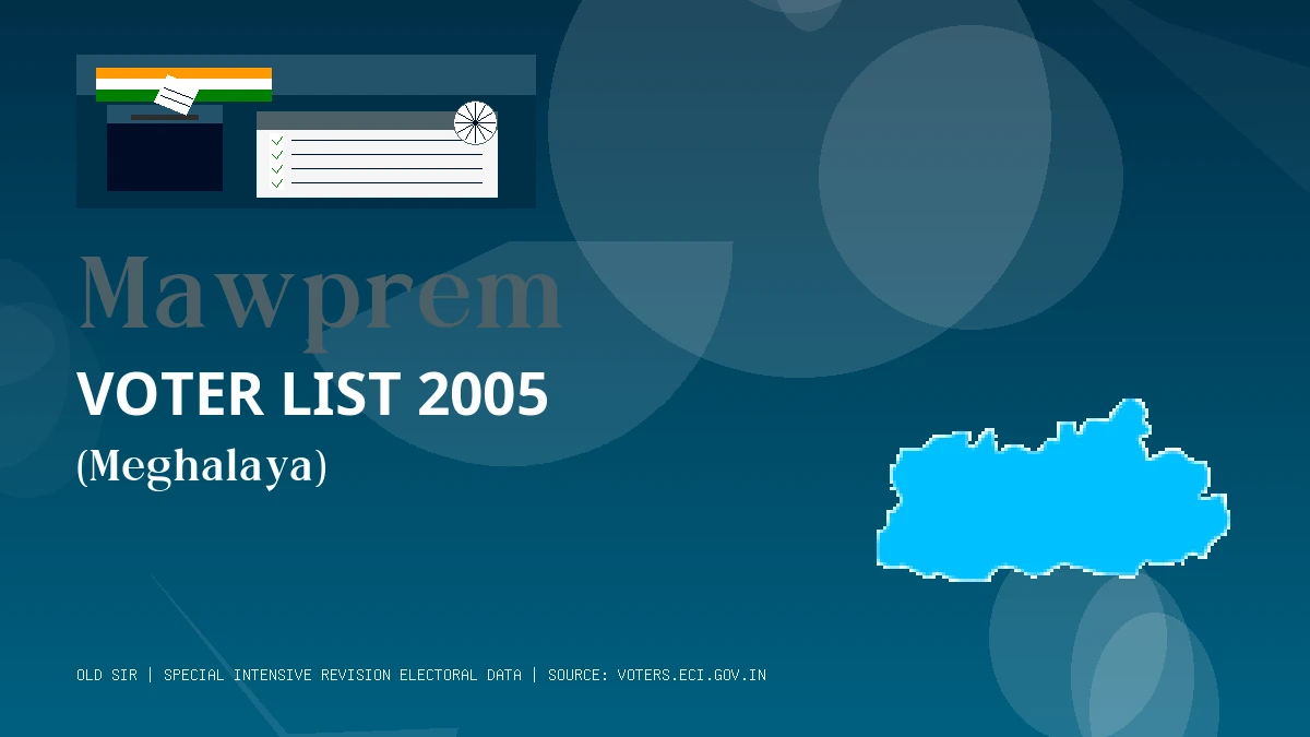 Mawprem Voter List 2005 PDF Download Meghalaya