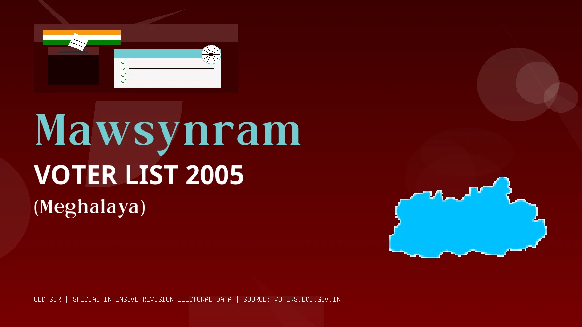 Mawsynram Voter List 2005 PDF Download Meghalaya