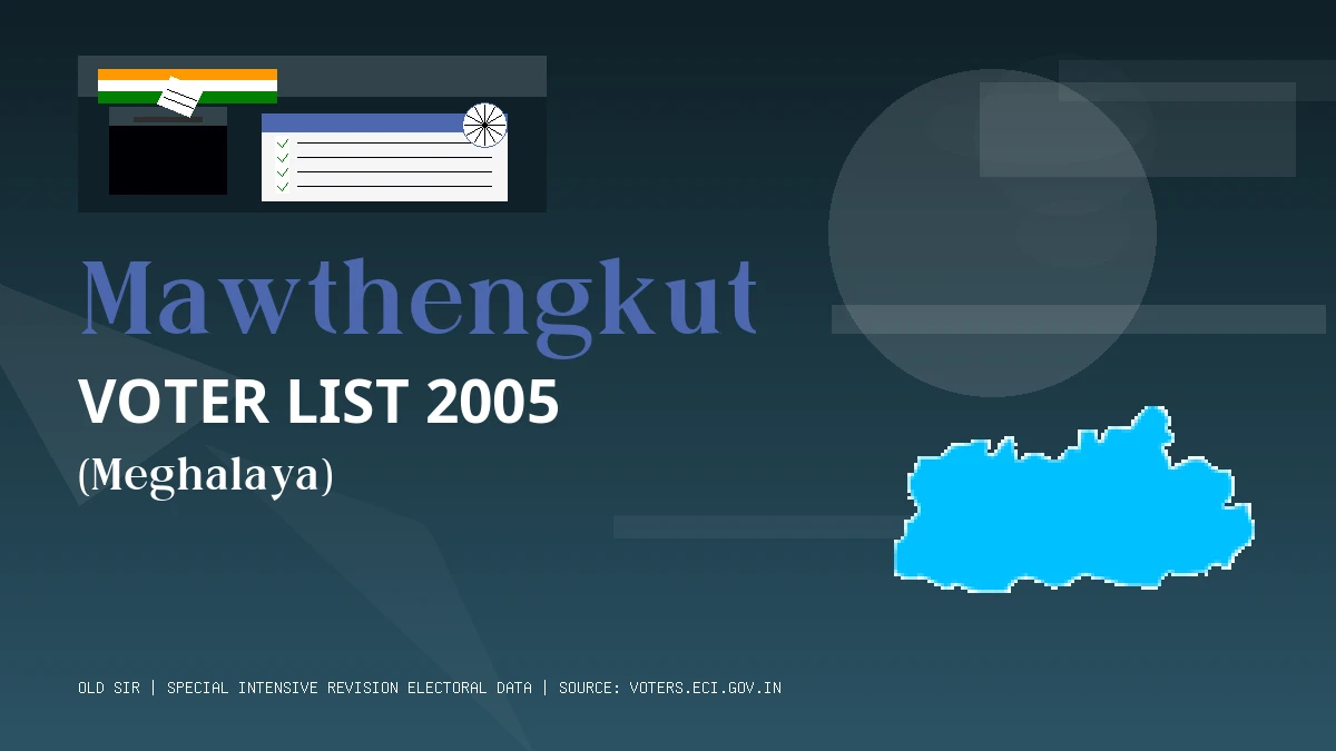 Mawthengkut Voter List 2005 PDF Download Meghalaya