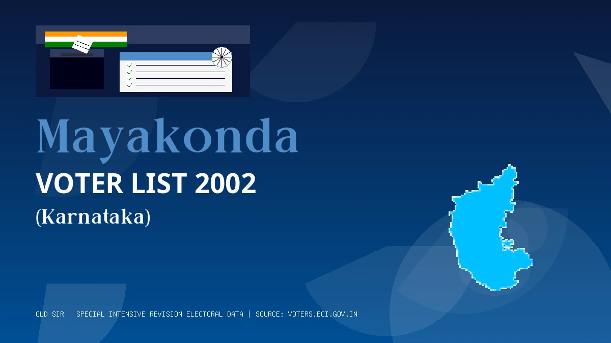 Mayakonda Voter List 2002 PDF Download Karnataka