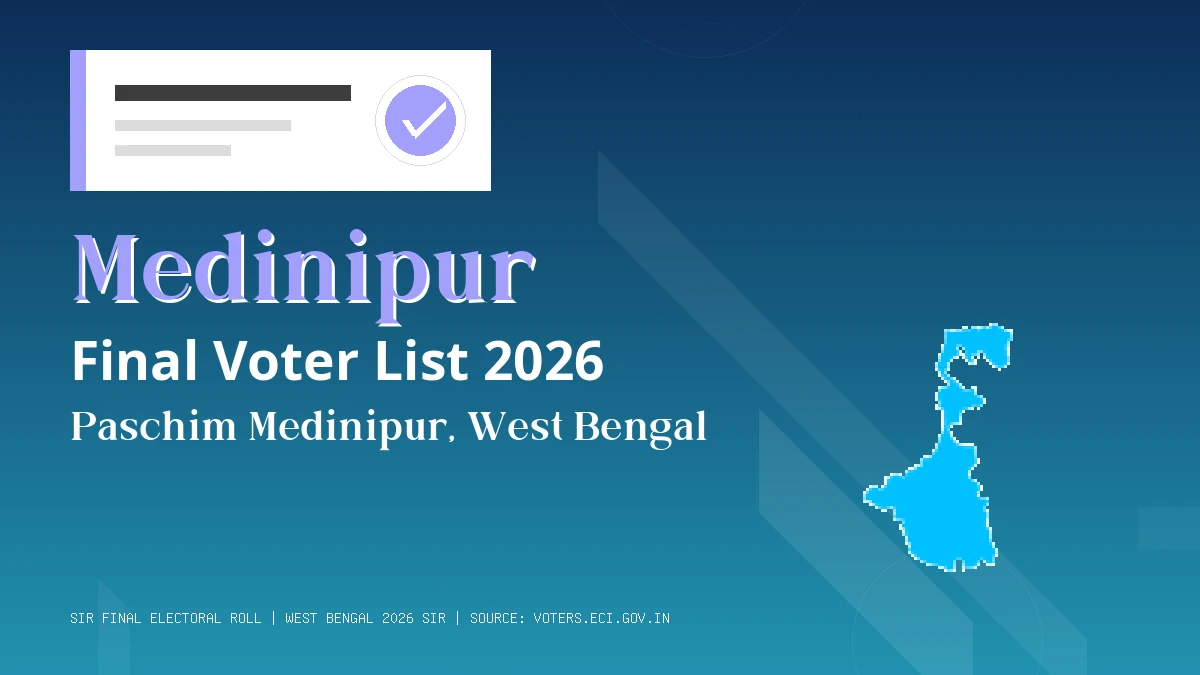 Medinipur Final Voter List 2026 West Bengal