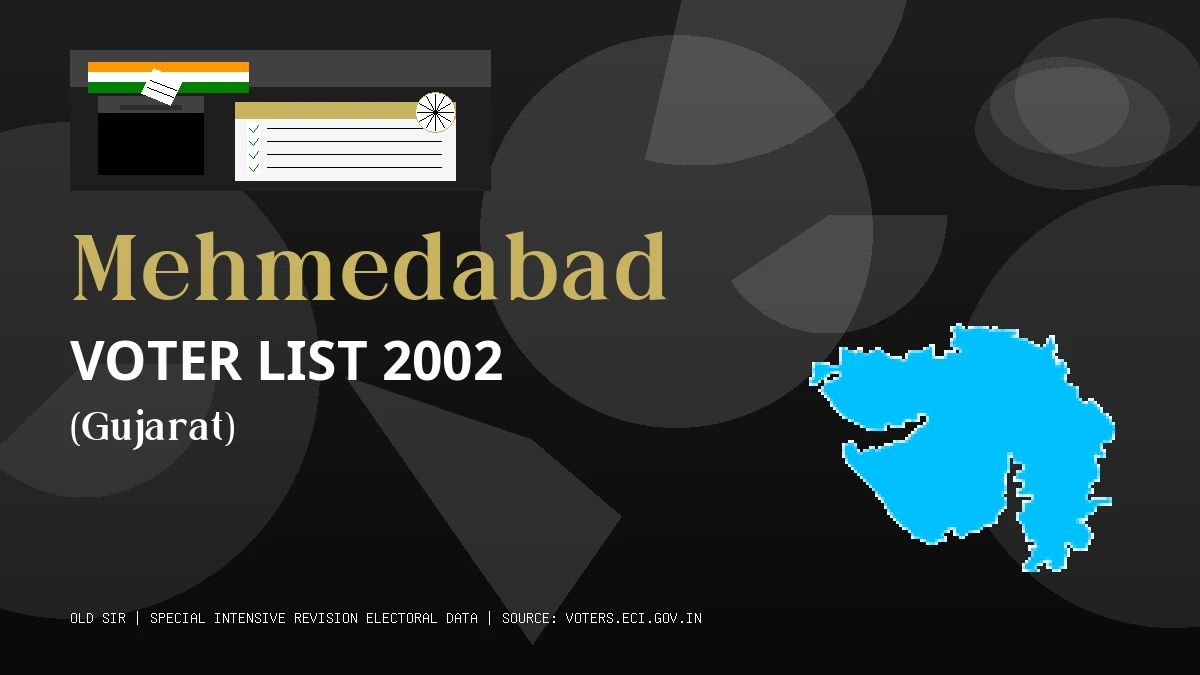 Mehmedabad Voter List 2002 PDF Download Gujarat