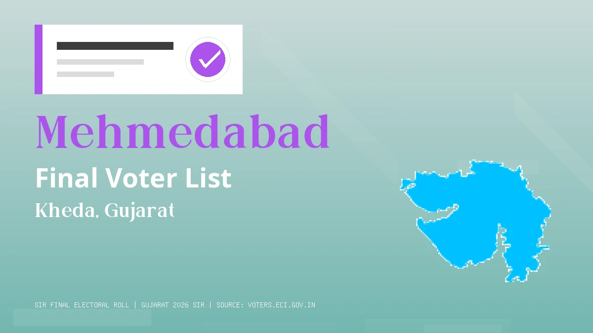 Mehmedabad Final Voter List Gujarat