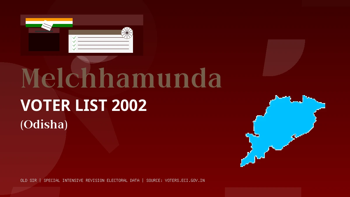 Melchhamunda Voter List 2002 PDF Download Odisha