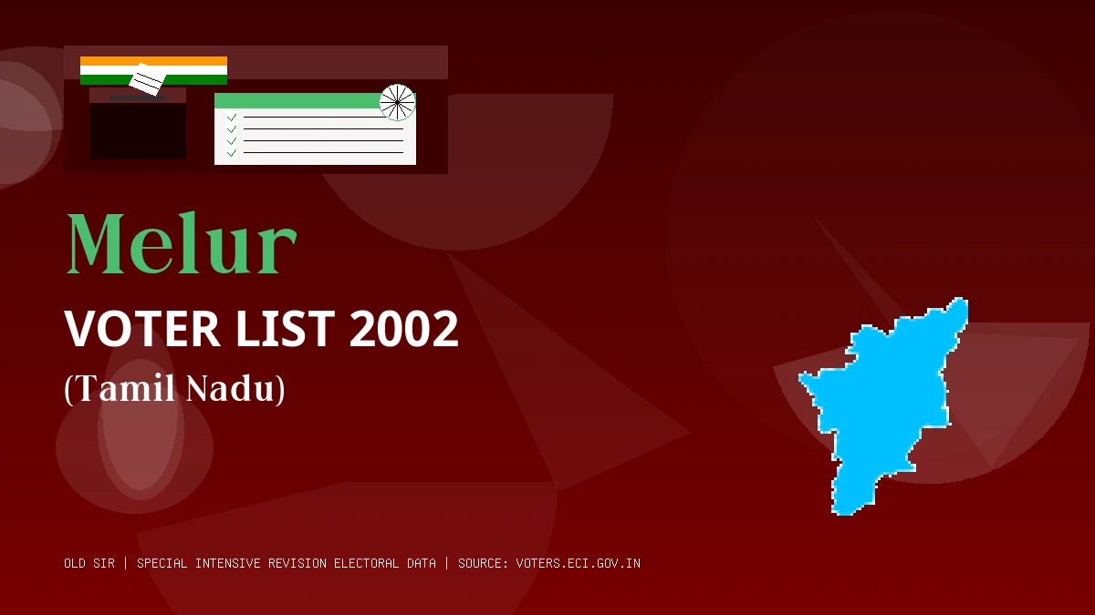 Melur Voter List 2002 PDF Download Tamil Nadu