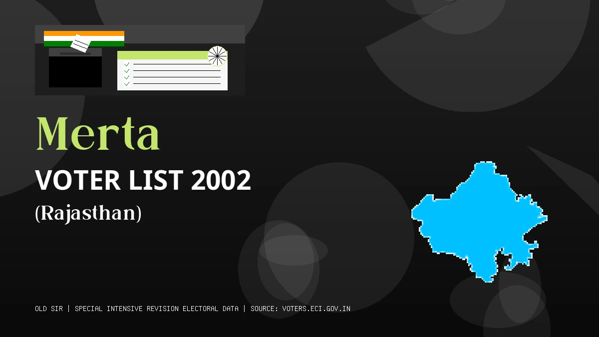 Merta Voter List 2002 PDF Download Rajasthan