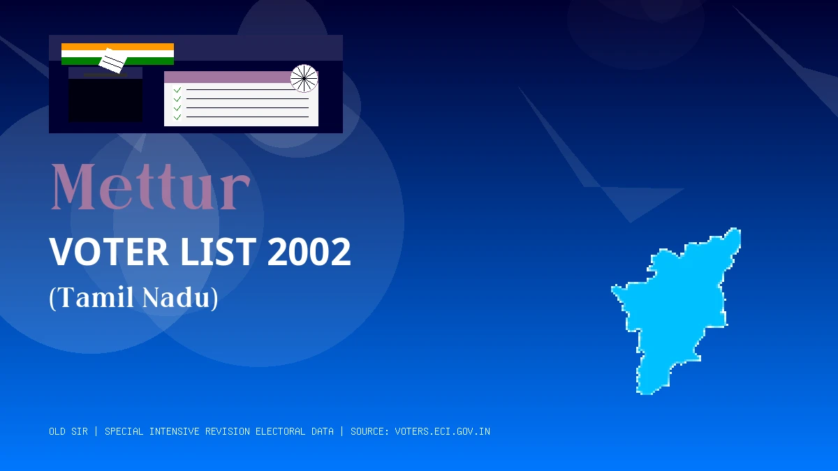 Mettur Voter List 2002 PDF Download Tamil Nadu