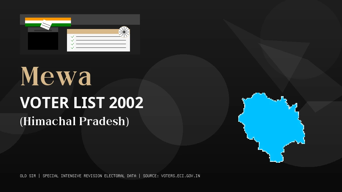 Mewa Voter List 2002 PDF Download Himachal Pradesh