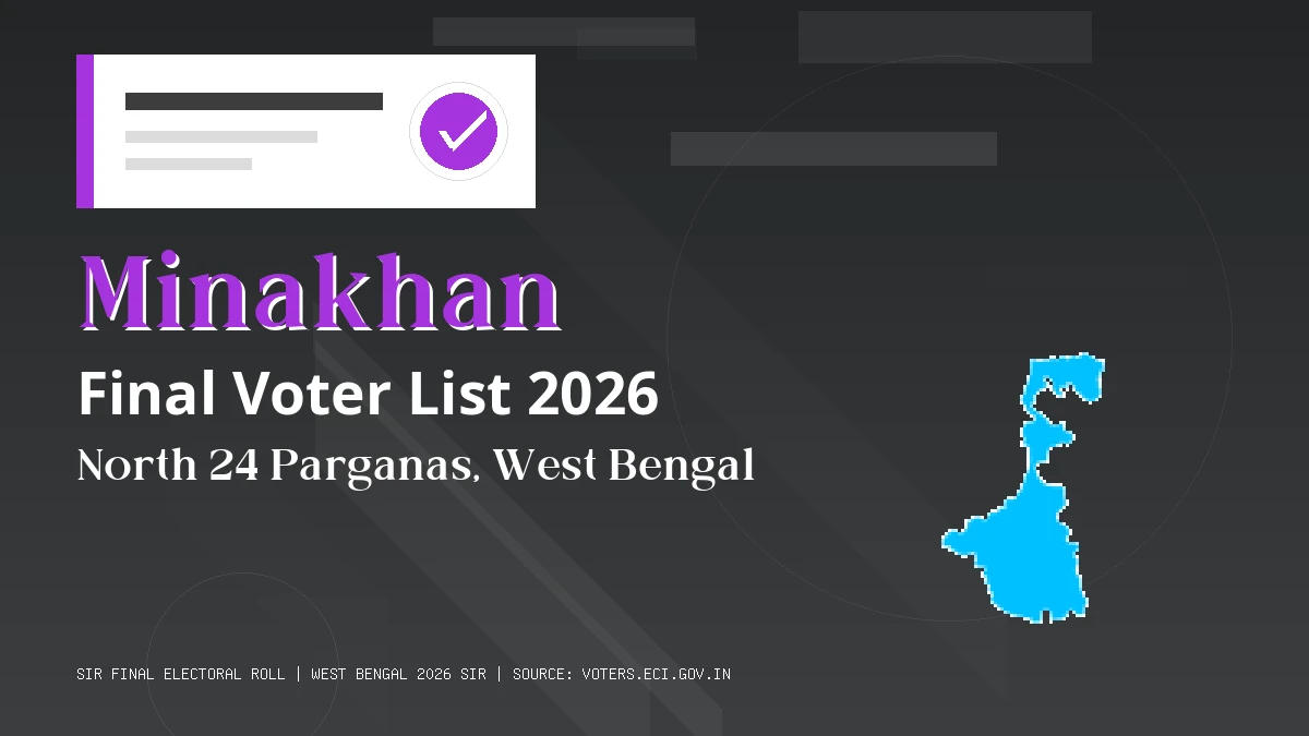 Minakhan Final Voter List 2026 West Bengal