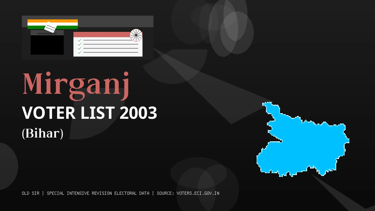 Mirganj Voter List 2003 PDF Download Bihar