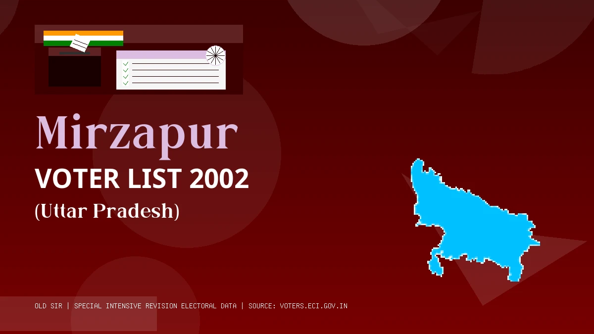 Mirzapur Voter List 2002 PDF Download Uttar Pradesh